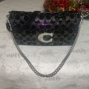 Coach tabby 26 rhinestoned signature shoulder bag